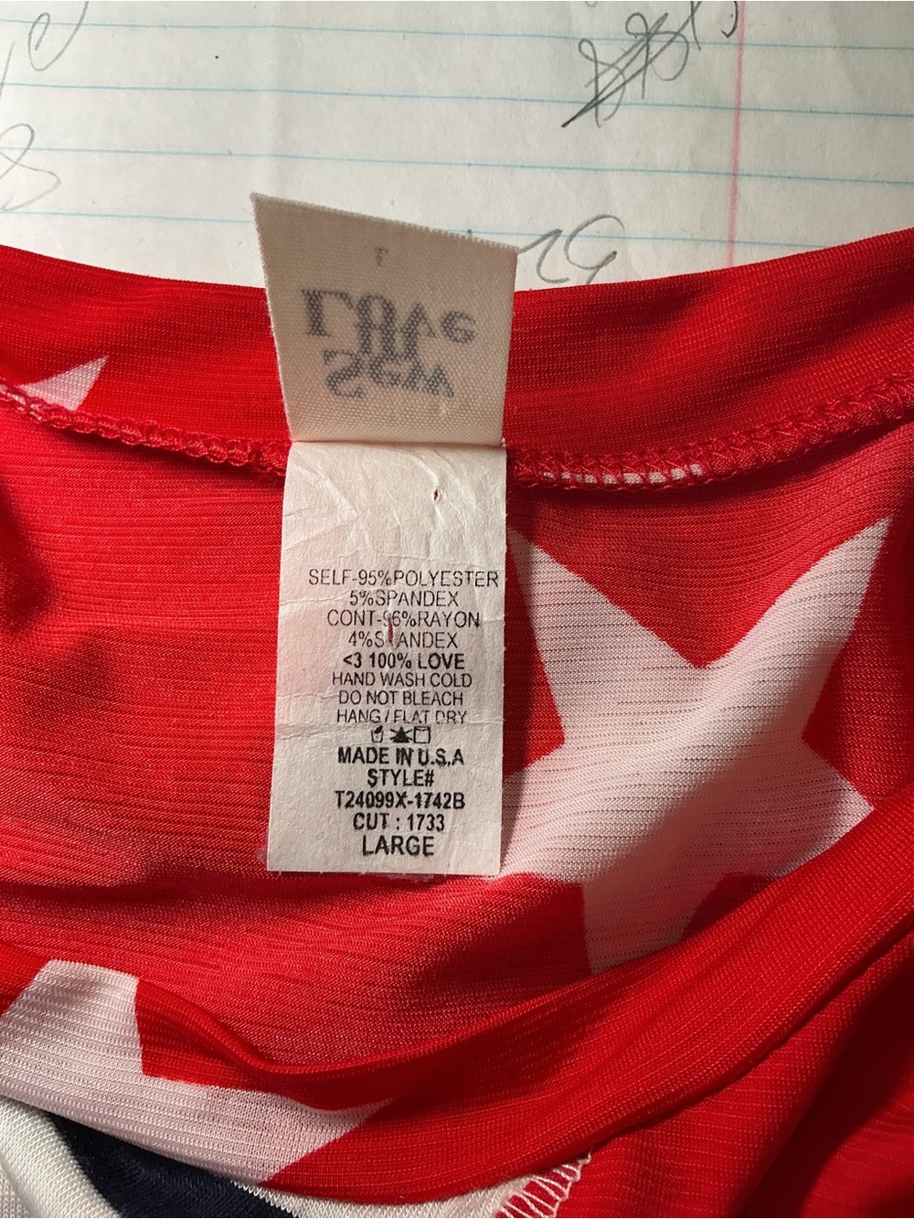 Sew  In Love Patriotic Stars & Stripes Top Large Made in USA America 250 - Picture 4 of 9